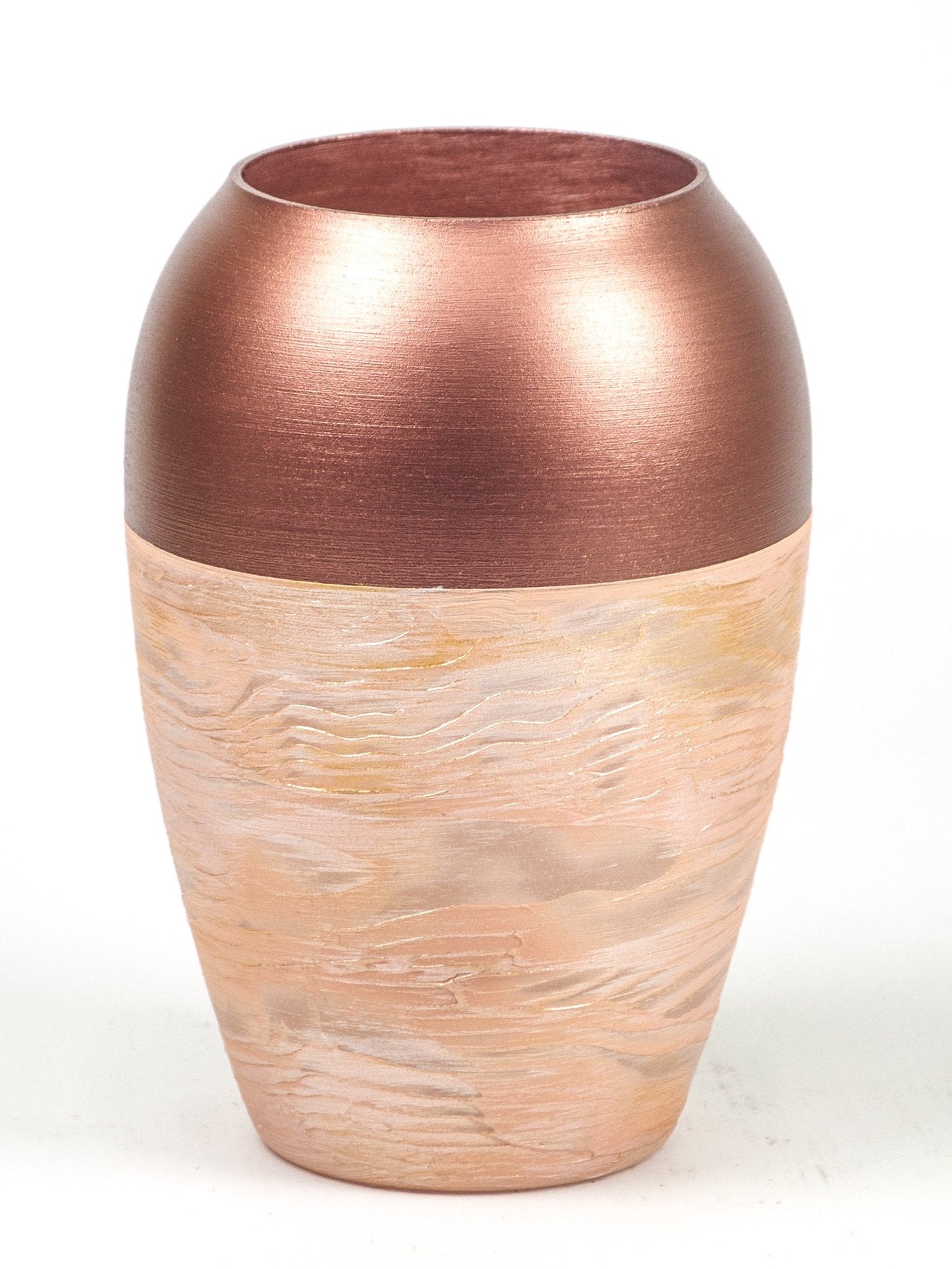 Handpainted Glass Copper Art Bud Vase | Interior Design Home Room